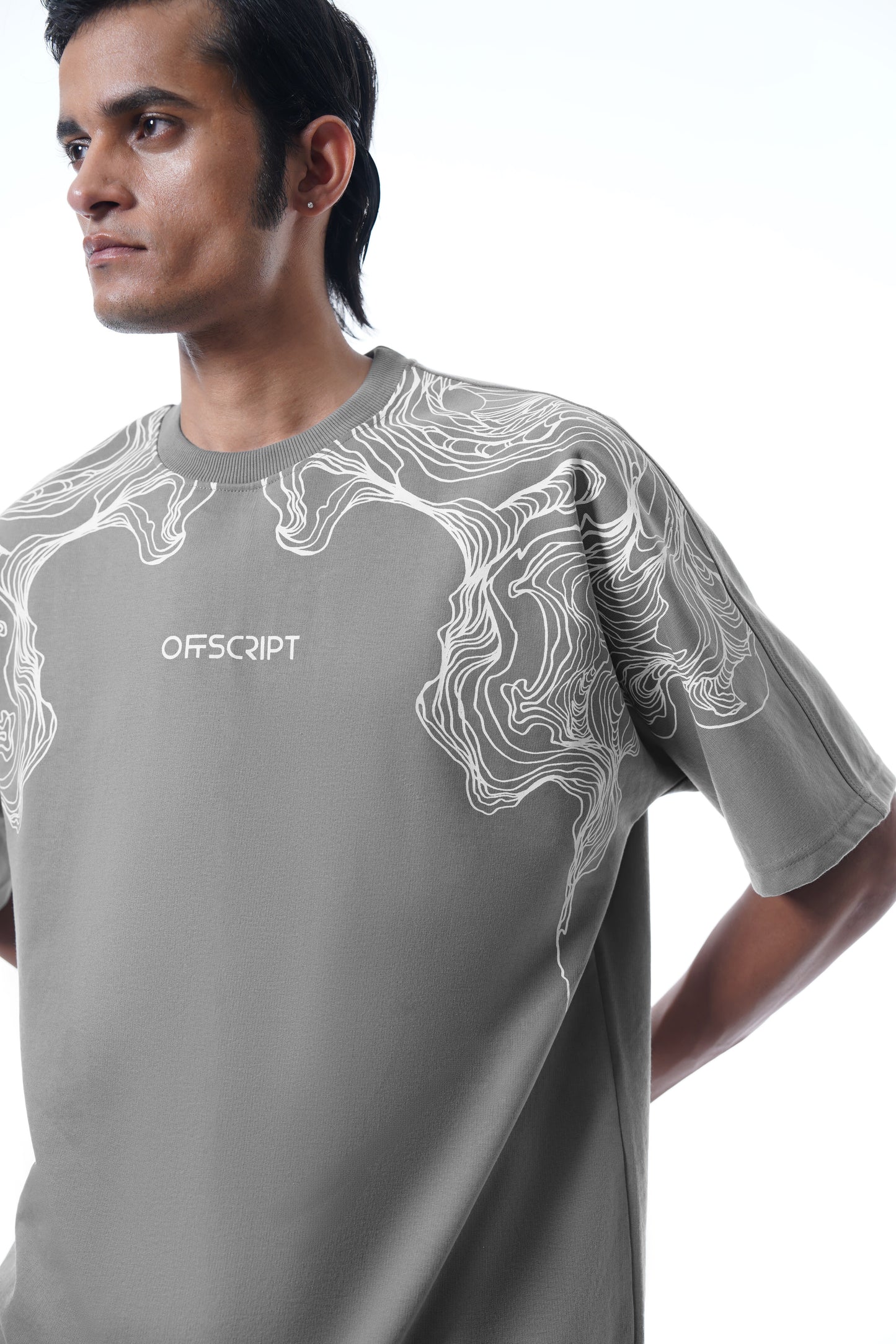 SMOKE SCREEN GREY OVERSIZED TEE